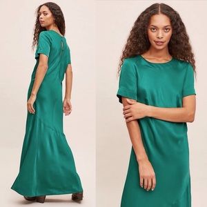 Anthropologie Dark Green Brynne Maxi Tee Dress